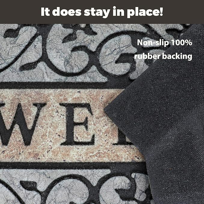 24 * 36" Heavy Duty Welcome Mats Outdoor No Slip Rubber Outdoor Mats for Home Entrance-CasaMuseHome
