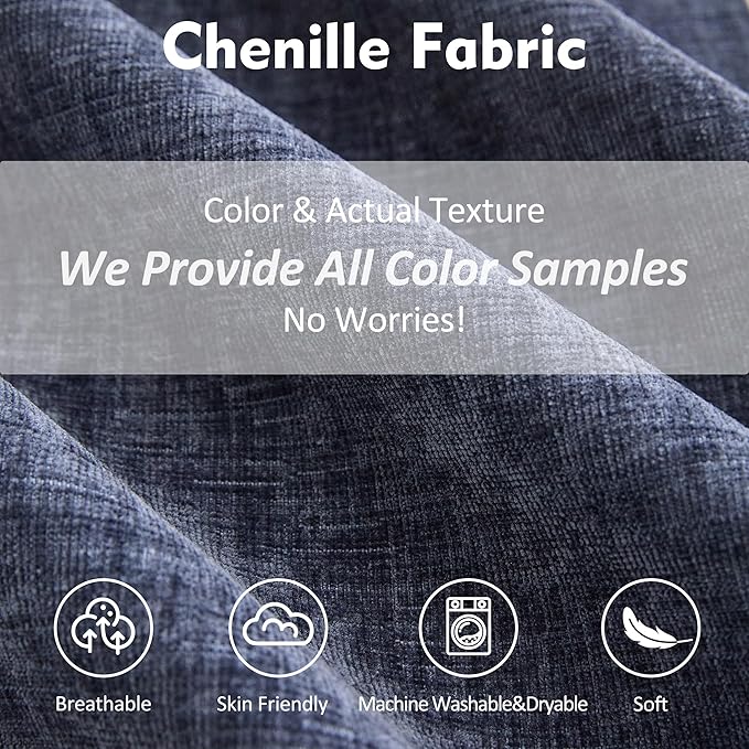 142.5" U Shaped Couch, Modular Sectional Sofa, 3-Seater Comfy Cloud Couch with Movable Ottoman, Deep Seat Couches for Living Room, Chenille, Navy-CasaMuseHome