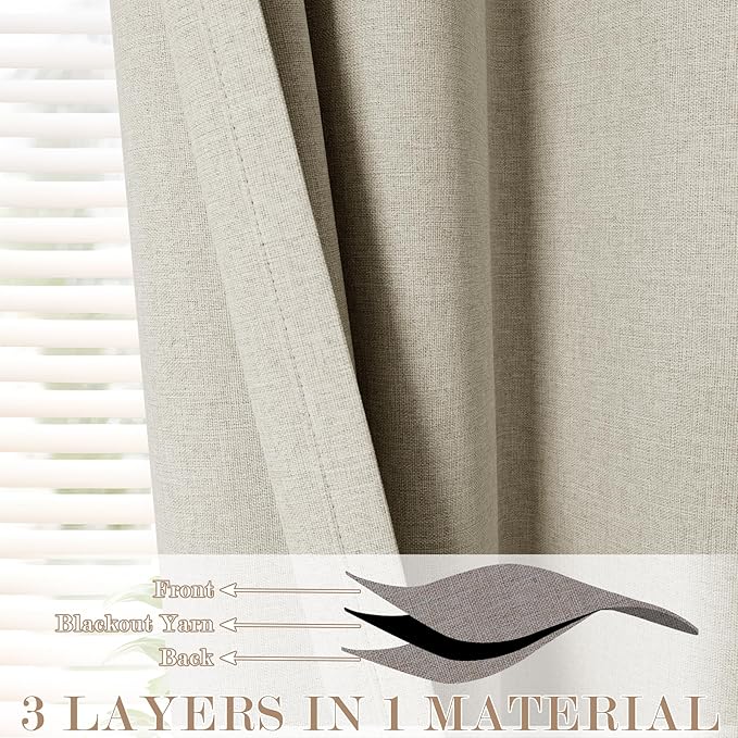 120" Wx96 L Linen Room Divider Drapes for Doorway/Glass Window/Sliding Door/Patio, Extra Wide Pinch Pleated Full Blackout Curtains for Girls Boys Teen Kids Room, 1 Panel, Ivory White-CasaMuseHome