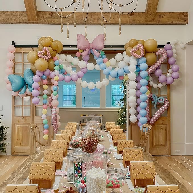 100PCS Blue and White Link Balloons, Baby Light Blue White Linking Balloons with Tail for Making Balloon Wall Arch and Chains, Quick Balloon for Wedding Birthday Baby Shower Party Decorations (6inch)-CasaMuseHome