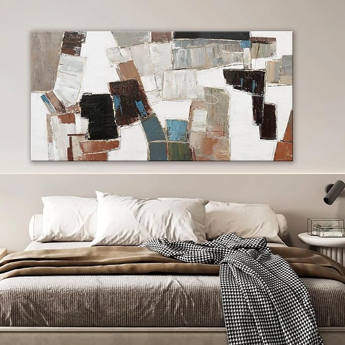 Abstract Wall Art Large Canvas Wall Art Decor Modern Wall Art Decor Minimalist Geometric Line Wall Decor Artwork for Walls Textured Wall Art Prints For Room Living Room Bedroom Office Wall Decor 29"X58"-CasaMuseHome