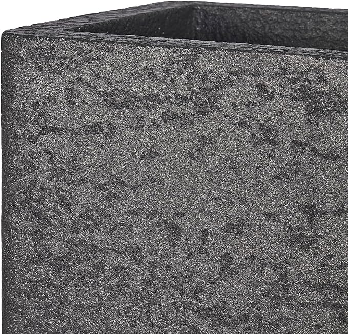 31 Inch Rectangular Concrete Planter,Durable All-Weather Use with Drainage Holes,Large Rectangular Planter for Outdoor Indoor Plants-CasaMuseHome