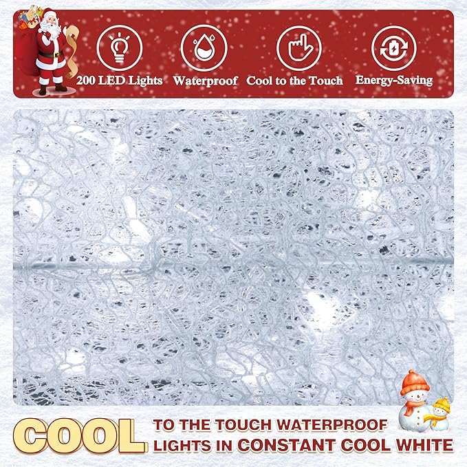 4.5FT Lighted Reindeer Family Set for Christmas Decoration, 3 Pieces Pre-Lit Iridescent Deer Xmas Decor with 200 LED Lights, 3D Glittered Standing Holiday Display for Outdoor, Indoor, White-CasaMuseHome