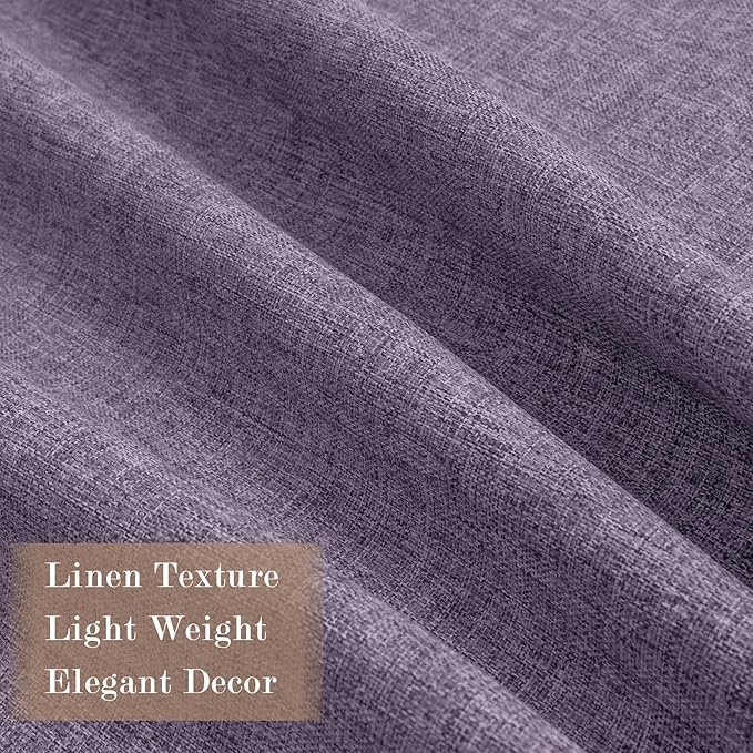 100% Blackout Linen Textured Drapes for Bedroom Pinch Pleated Curtains for Track System Portable Drapery for Sliding Glass Door/Storage/Space Room Divider, 70" Wx96 L, 1 PC, Violet-CasaMuseHome