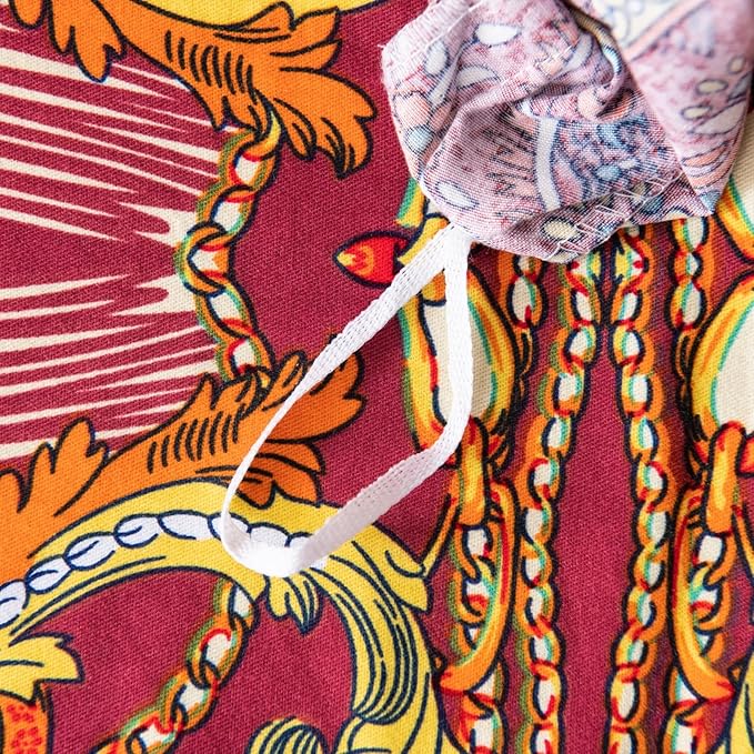 ABREEZE Bohemian Duvet Cover Set Colorful Orange Boho Retro Bedding Set Damask Paisley Cotton Duvet Cover Tribal Reversible Bedding Exotic Style Comforter Cover 3-Piece Twin-CasaMuseHome