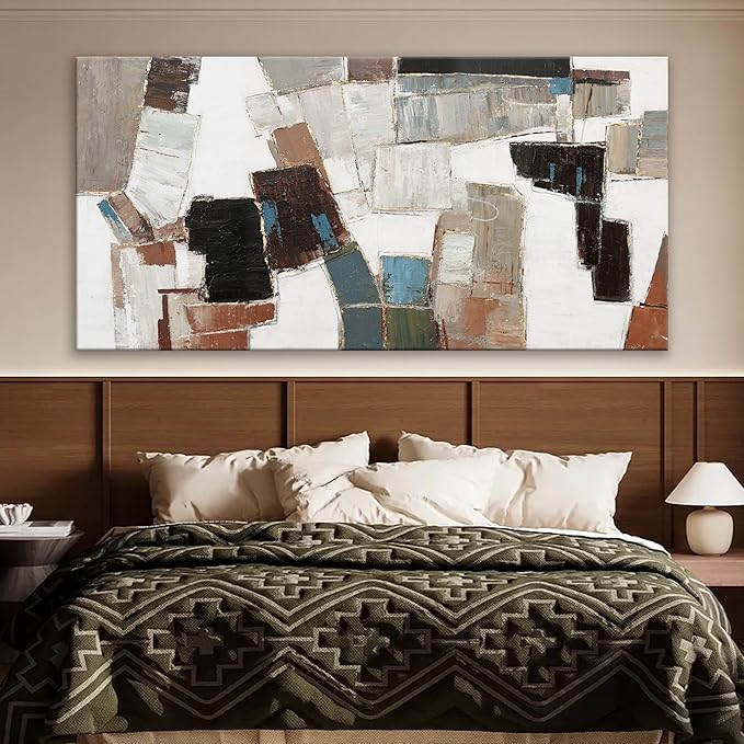 Abstract Wall Art Large Canvas Wall Art Decor Modern Wall Art Decor Minimalist Geometric Line Wall Decor Artwork for Walls Textured Wall Art Prints For Room Living Room Bedroom Office Wall Decor 29"X58"-CasaMuseHome